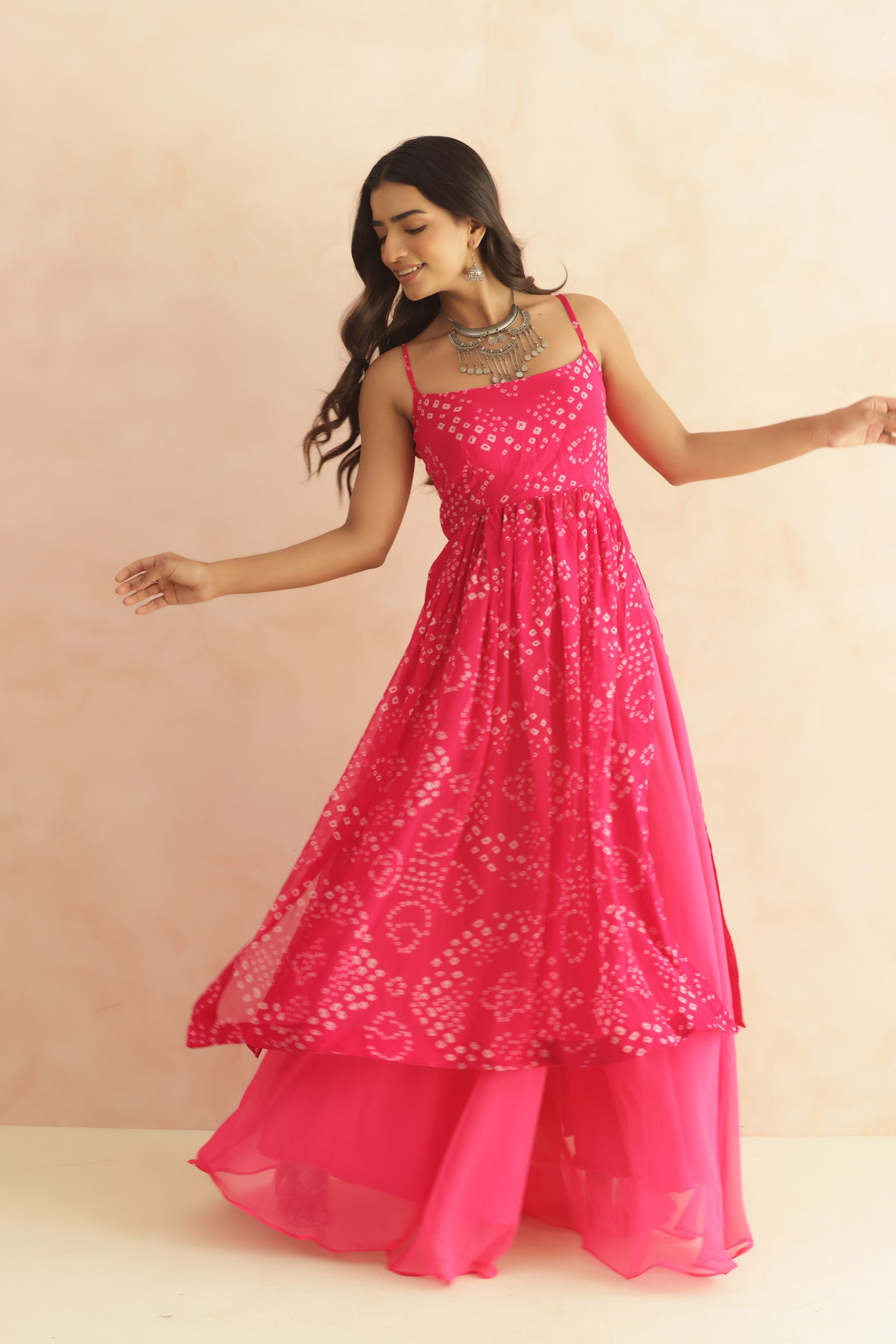 DEVIKA MULTICOLORED BANDHANI KURTA SET