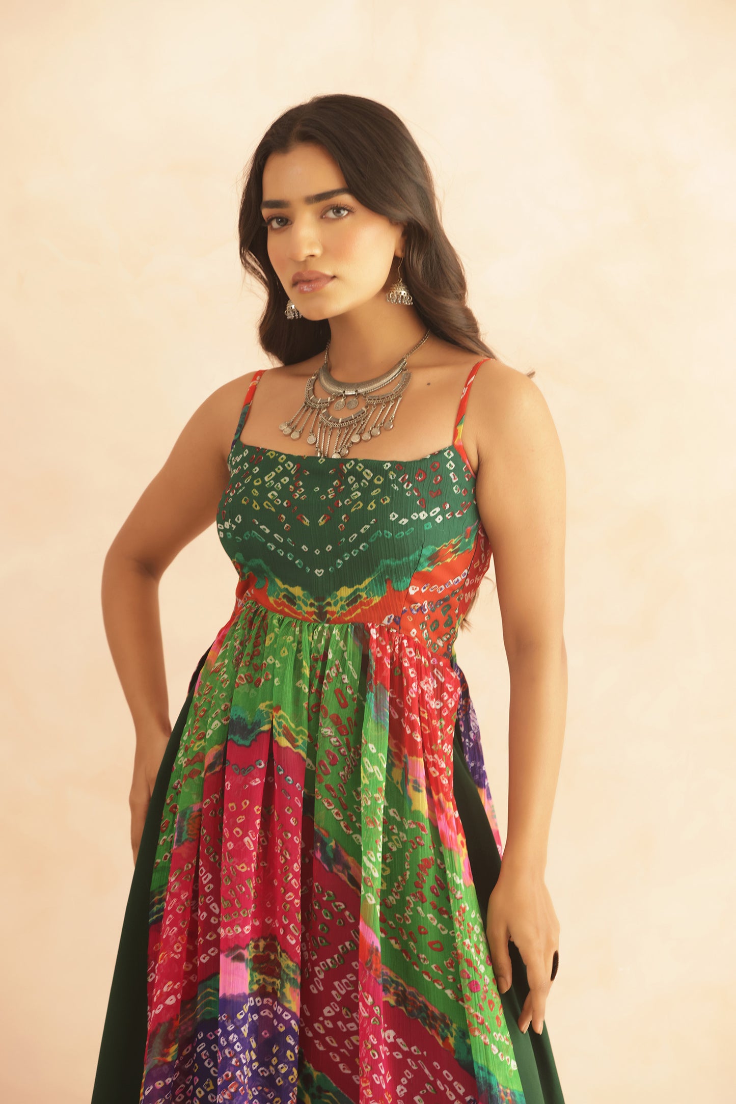 DEVIKA MULTICOLORED BANDHANI KURTA SET