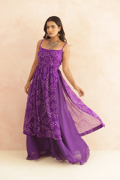 DEVIKA MULTICOLORED BANDHANI KURTA SET