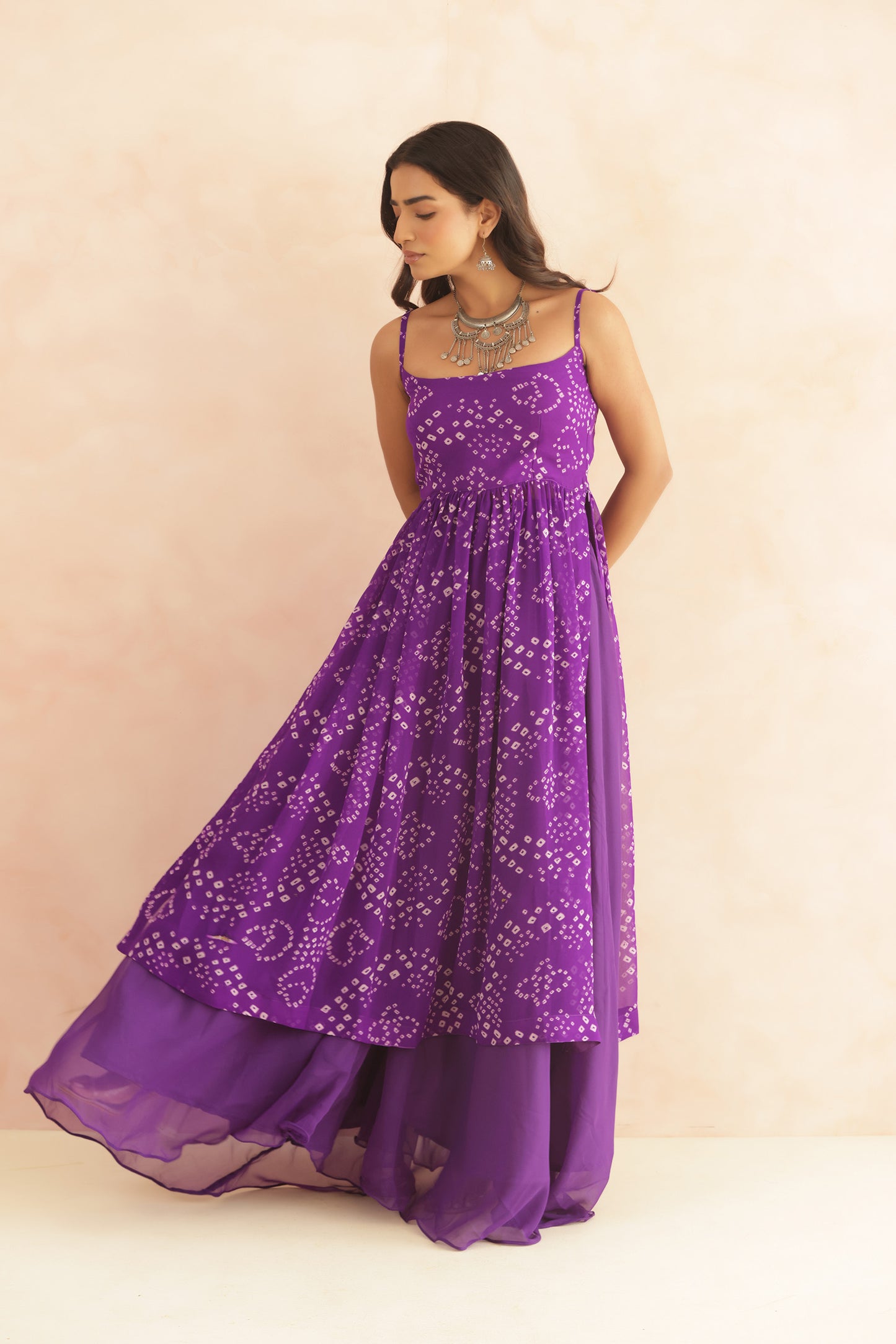DEVIKA MULTICOLORED BANDHANI KURTA SET