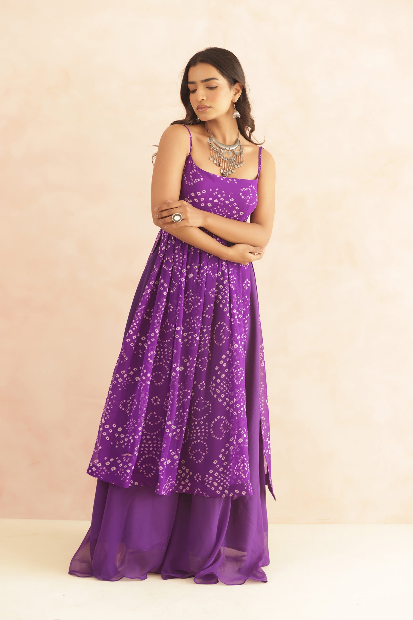 DEVIKA MULTICOLORED BANDHANI KURTA SET