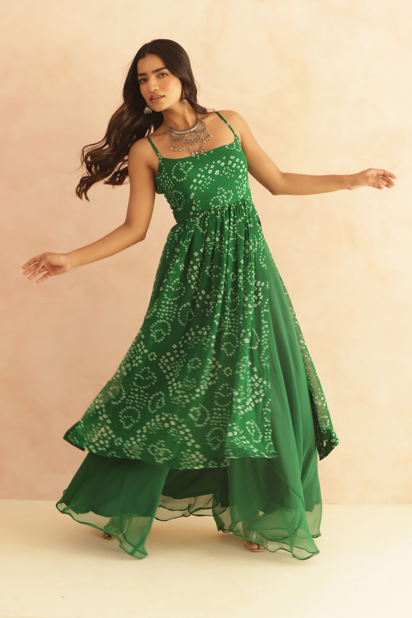 DEVIKA MULTICOLORED BANDHANI KURTA SET