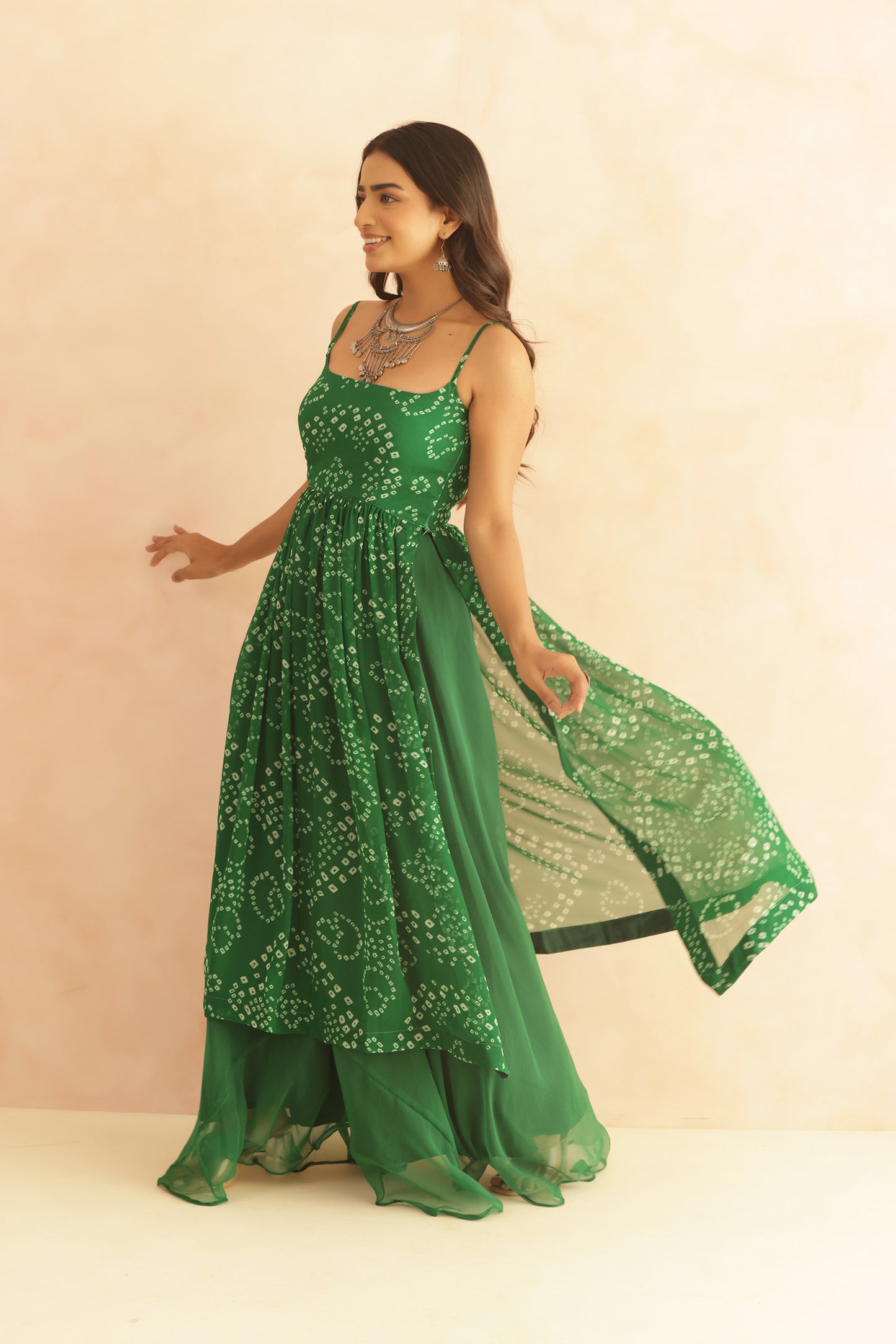 DEVIKA MULTICOLORED BANDHANI KURTA SET