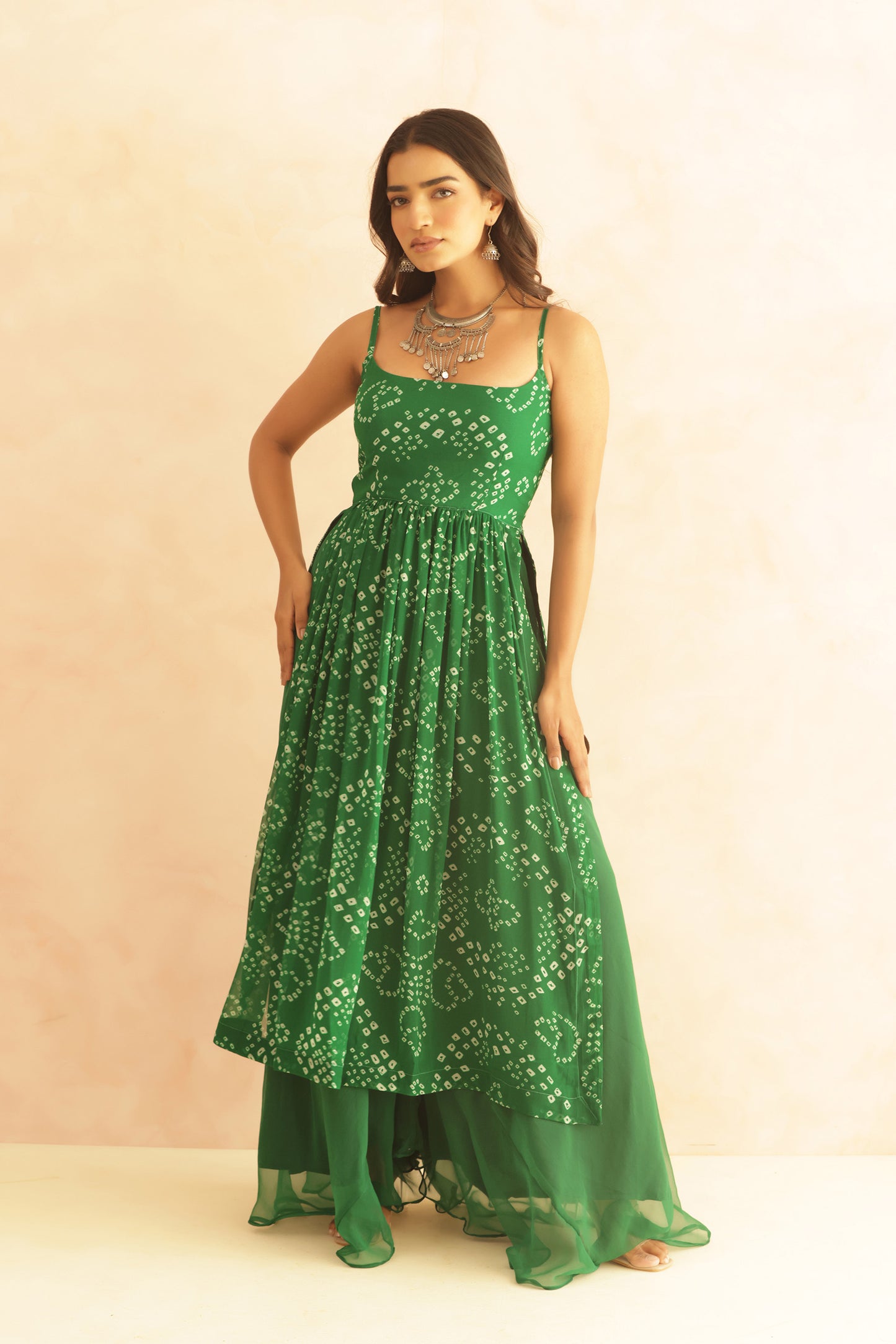 DEVIKA MULTICOLORED BANDHANI KURTA SET