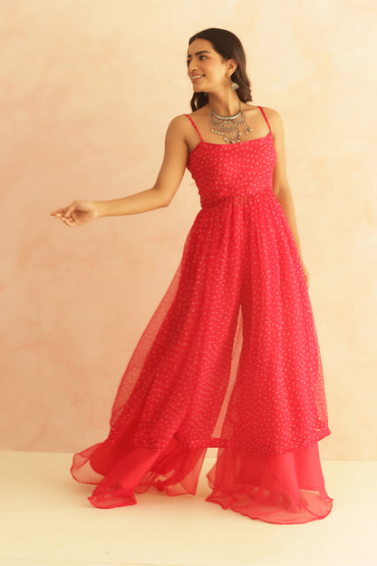 DEVIKA MULTICOLORED BANDHANI KURTA SET