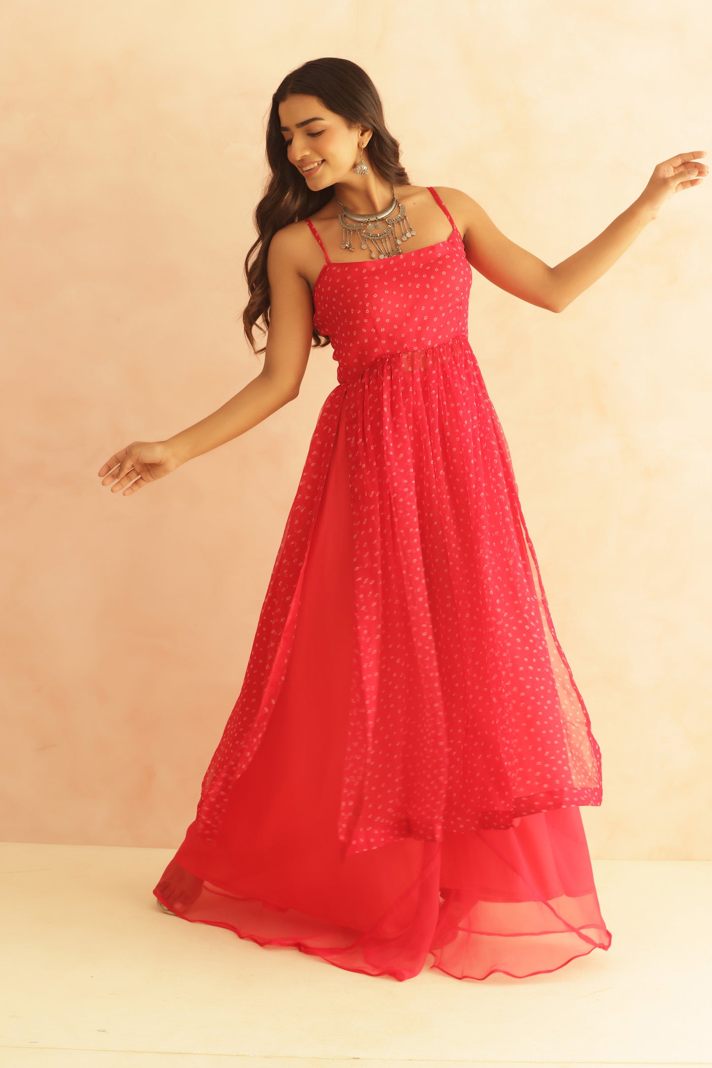DEVIKA MULTICOLORED BANDHANI KURTA SET