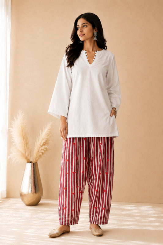 NYRA COTTON DETAILED FARSHI SET