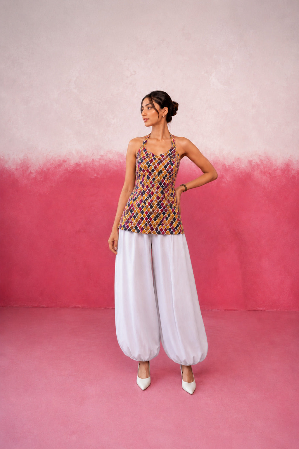 JAIVIKA COTTON BLOCK YELLOW BALLOON COORD SET