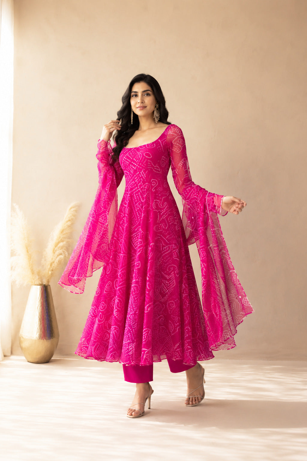 DARPITA PINK ANARKALI SET