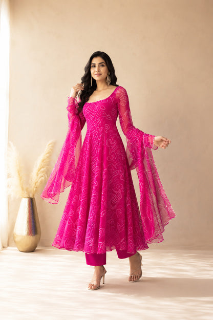 DARPITA PINK ANARKALI SET