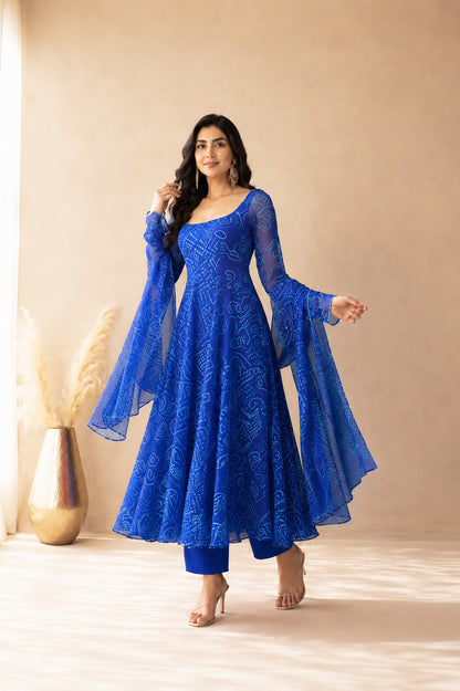 BAIRAVI BLUE ANARKALI SET