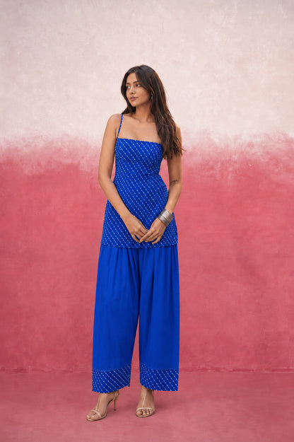 ASHMIRA ROYAL BLUE MOTHRA GEORGETTE FARSHI SET