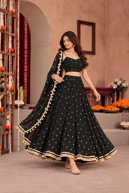 MANSI BLACK FESTIVE LEHENGA