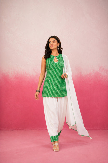 RISHMITA GREEN MOTHRA FARSHI SET