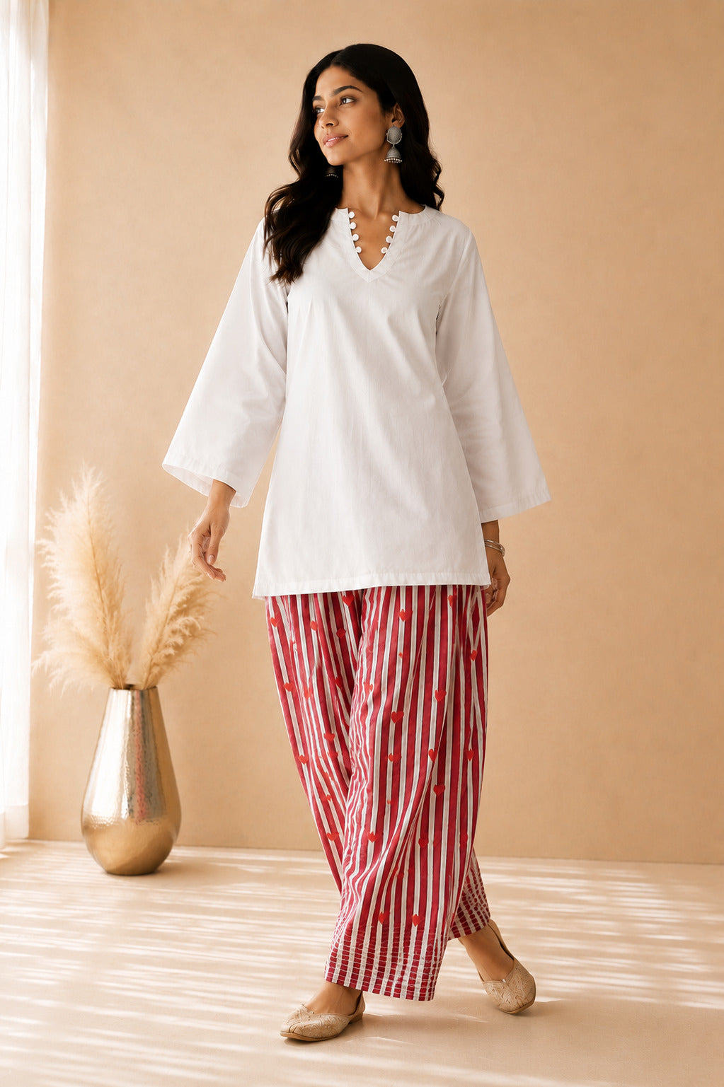 NYRA COTTON DETAILED FARSHI SET