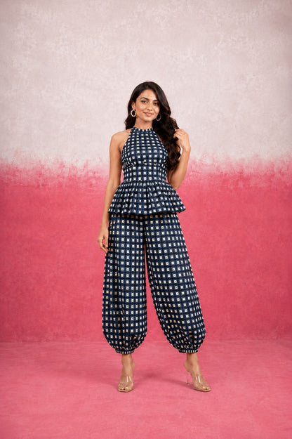 SMAYRA GINGHAM BLUE COORD SET