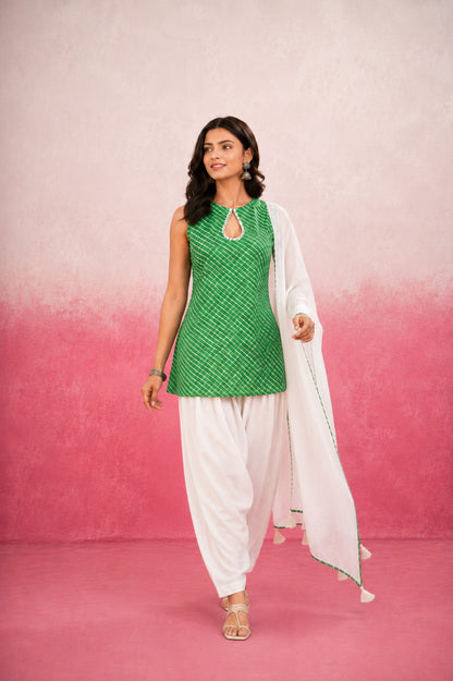 ANVETA GREEN LEHERIYA FARSHI SET
