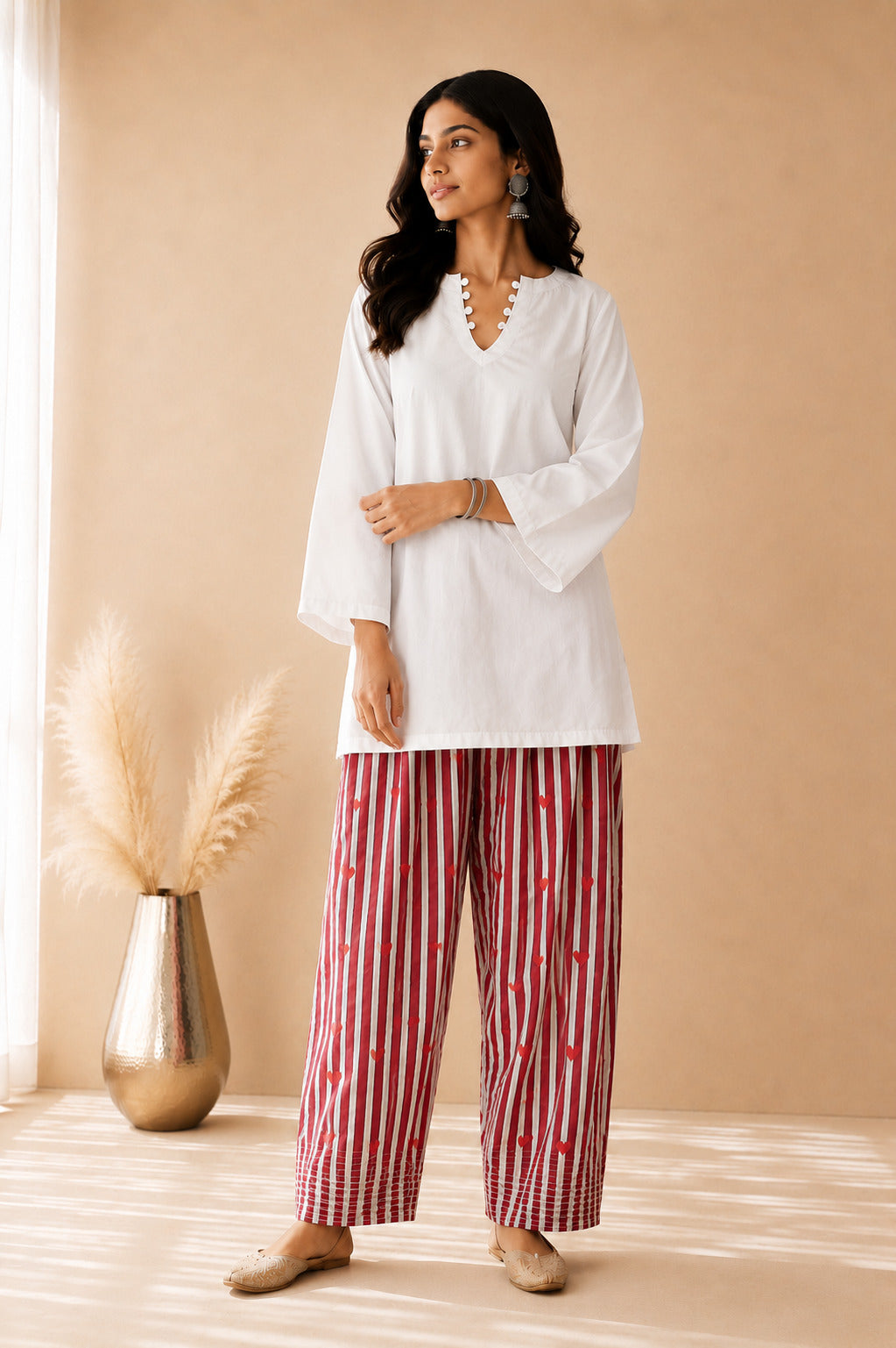 NYRA COTTON DETAILED FARSHI SET