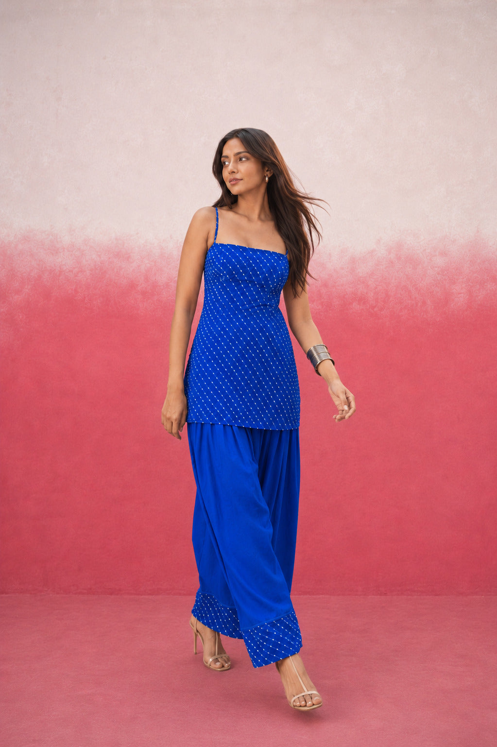 ASHMIRA ROYAL BLUE MOTHRA GEORGETTE FARSHI SET