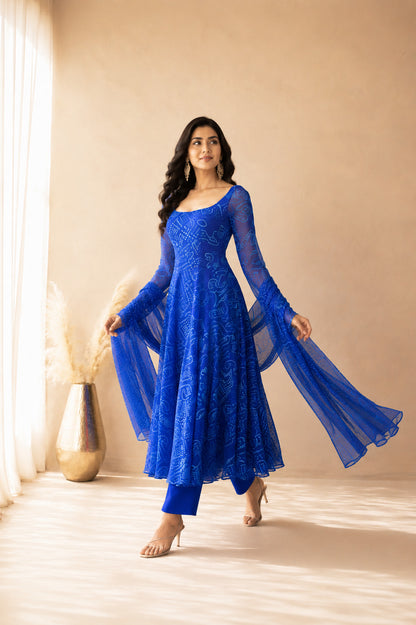 BAIRAVI BLUE ANARKALI SET