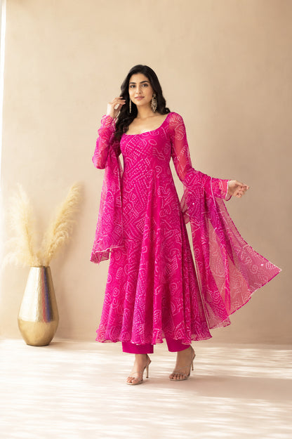 DARPITA PINK ANARKALI SET