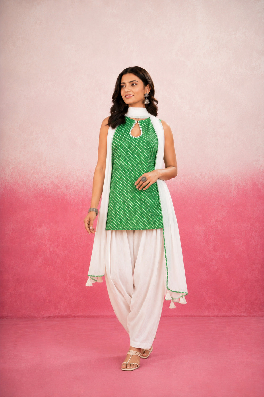 ANVETA GREEN LEHERIYA FARSHI SET