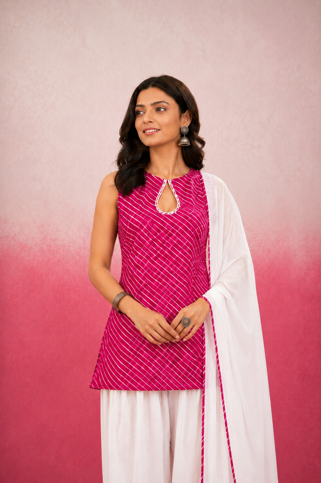 ARUNIKA PINK MOTHRA FARSHI SET