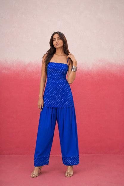 ASHMIRA ROYAL BLUE MOTHRA GEORGETTE FARSHI SET