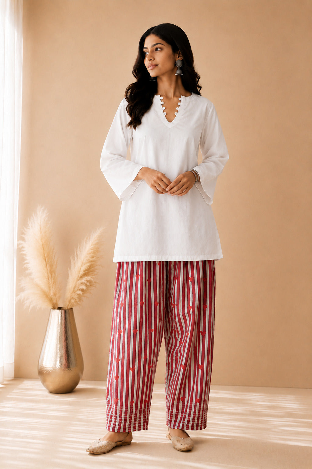 NYRA COTTON DETAILED FARSHI SET