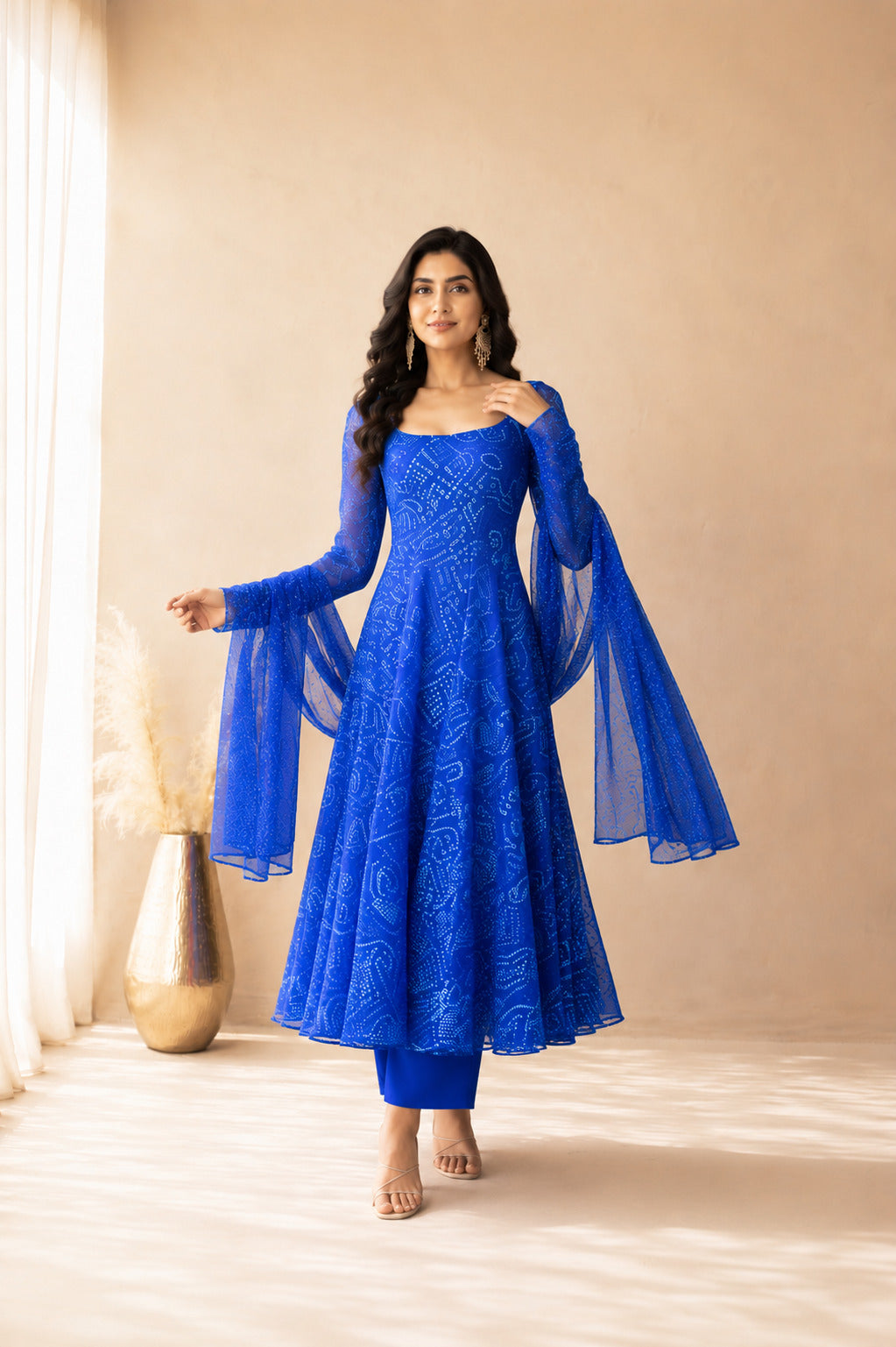 BAIRAVI BLUE ANARKALI SET