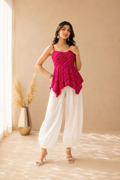 AHRINA PINK ASYMMETRICAL BALLOON COORD SET