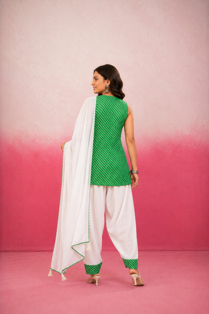 RISHMITA GREEN MOTHRA FARSHI SET