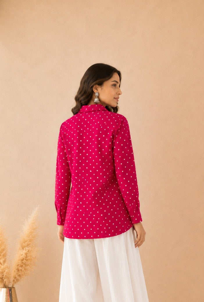 ISORA PINK BANDHEJ SHIRT