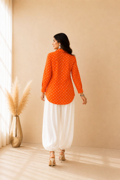 DEVAYRA BANDHEJ SHIRT AND BALLOON COORD SET