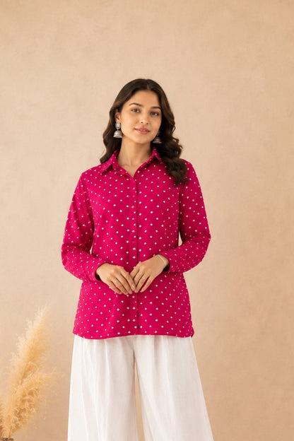 ISORA PINK BANDHEJ SHIRT