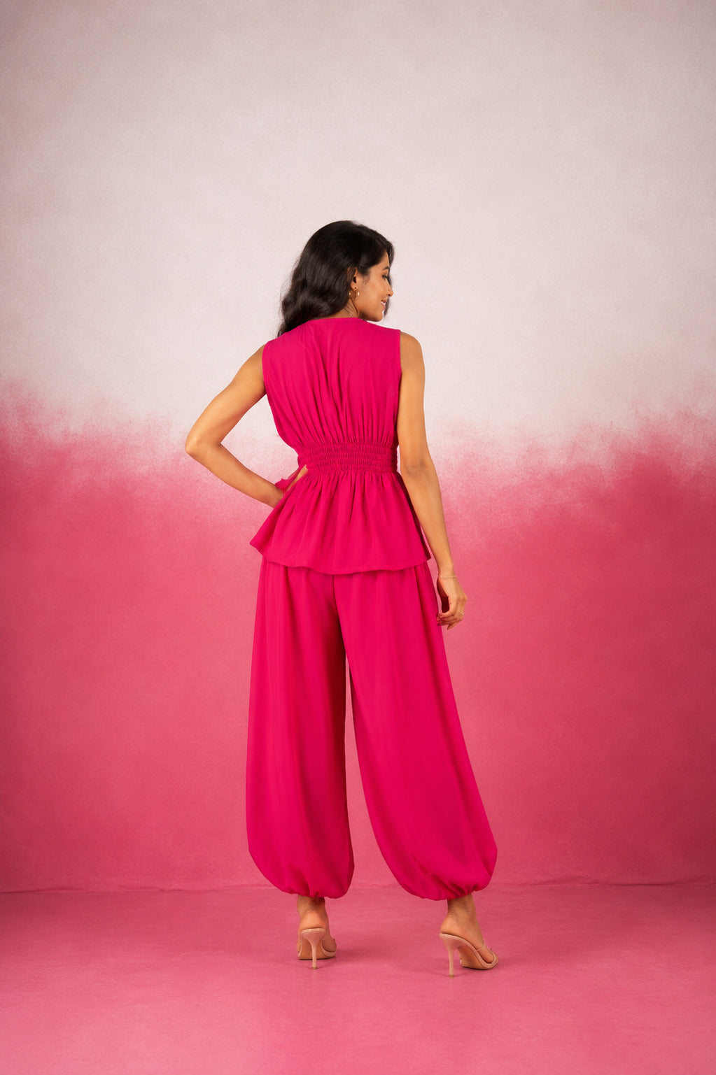 NALINA PINK WRAP COORD SET