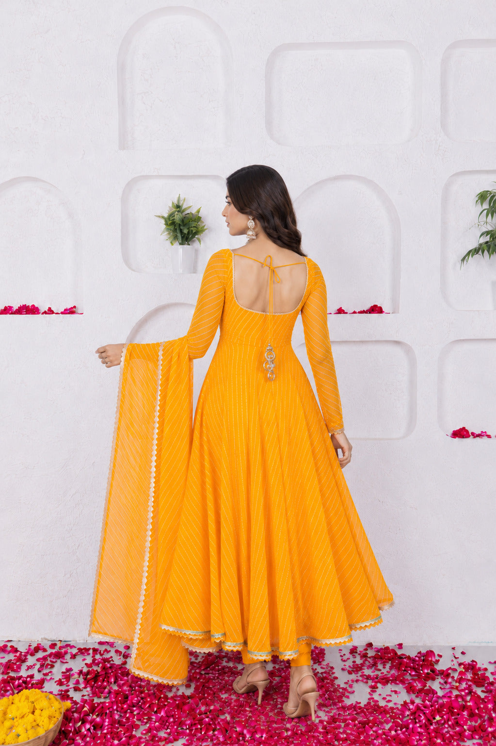 RUCHI YELLOW BANDHANI ANARKALI SET