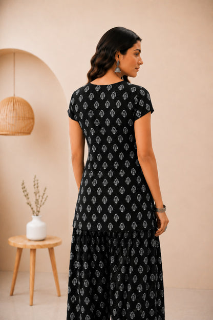 GITASHA BLACK COTTON FARSHI SET