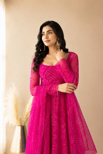 DARPITA PINK ANARKALI SET
