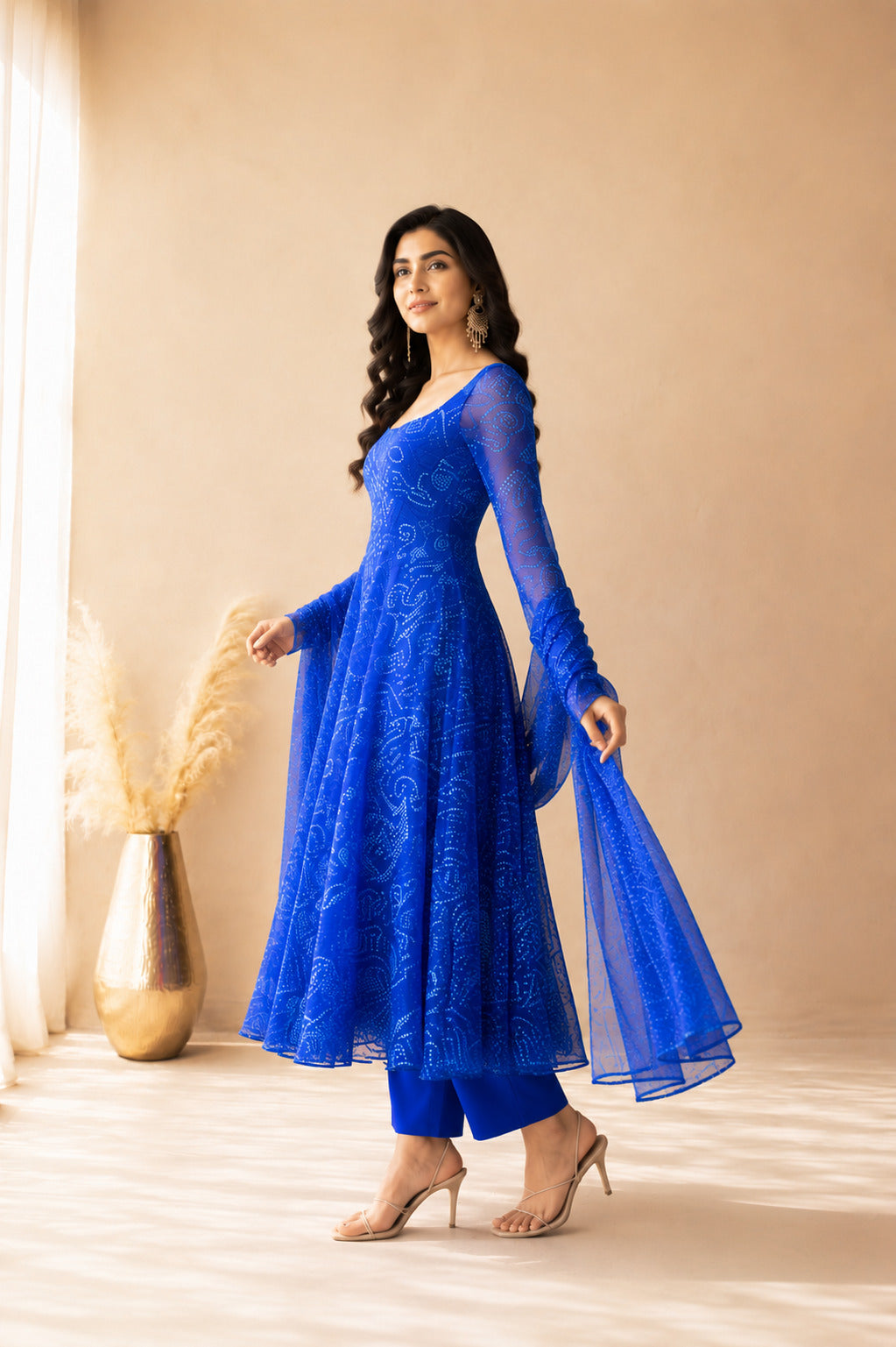 BAIRAVI BLUE ANARKALI SET