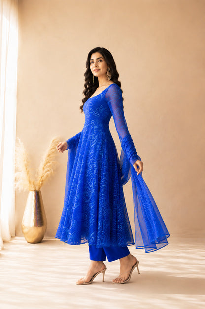 BAIRAVI BLUE ANARKALI SET