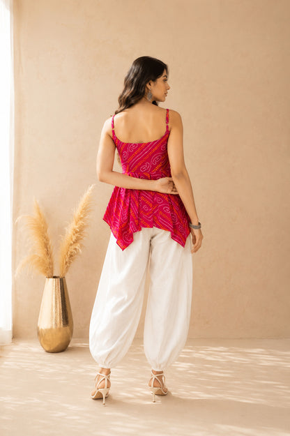 AHRINA PINK ASYMMETRICAL BALLOON COORD SET