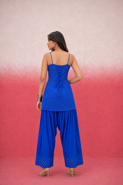 ASHMIRA ROYAL BLUE MOTHRA GEORGETTE FARSHI SET