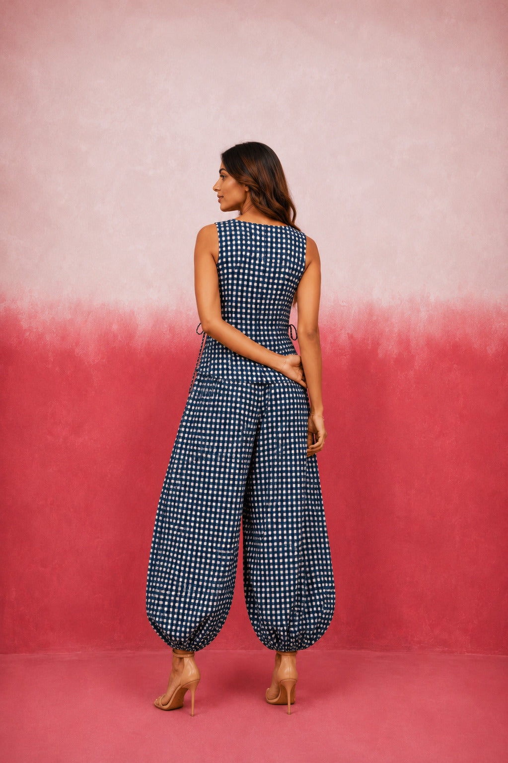 ELISHA BLUE GINGHAM COORD SET