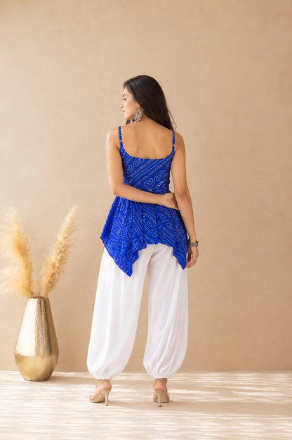 VIHARA BLUE ASYMMETRICAL BALLOON COORD SET