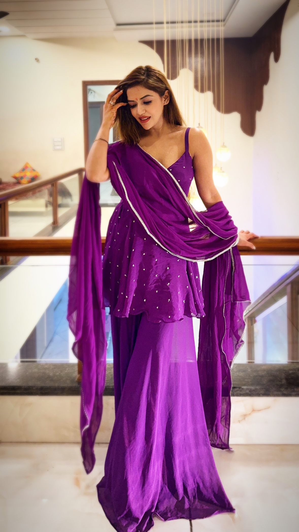 IRA TRUE PURPLE COORD SET WITH DUPATTA Deasha India