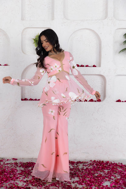 SEIRA PASTEL PINK HANDPAINTED CO ORD SET