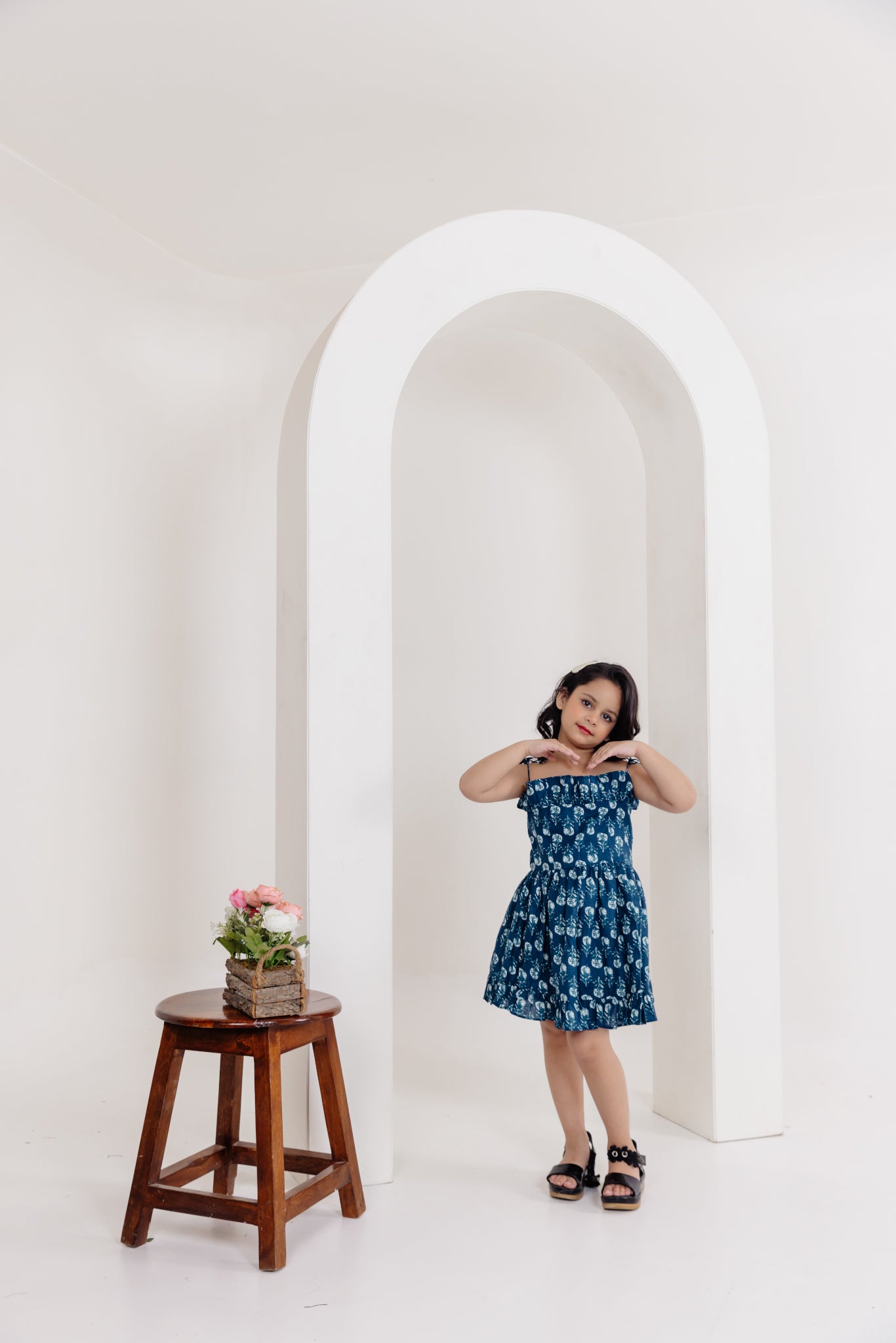 FREYA INDIGO BLUE COTTON DRESS