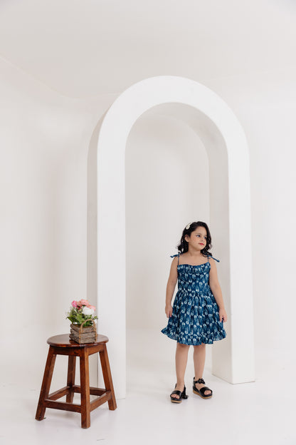 FREYA INDIGO BLUE COTTON DRESS