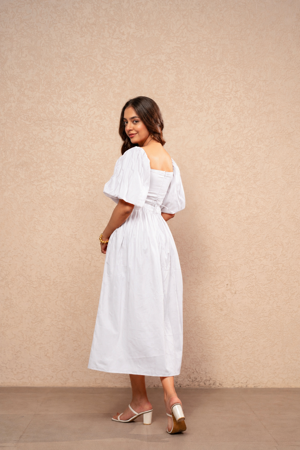 WILLA WHITE COTTON A-LINE DRESS
